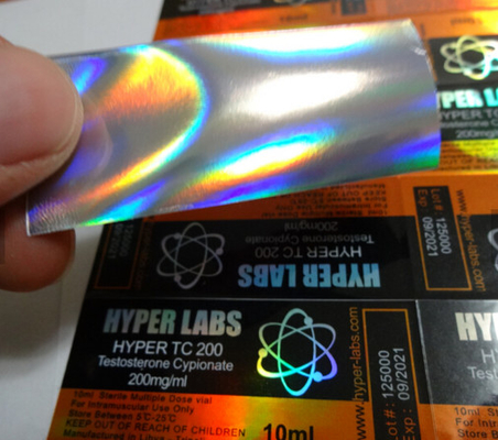 Frasco de 10 ml Etiquetas adesivas para laser com holograma Embalagem de frasco personalizada à prova d'água