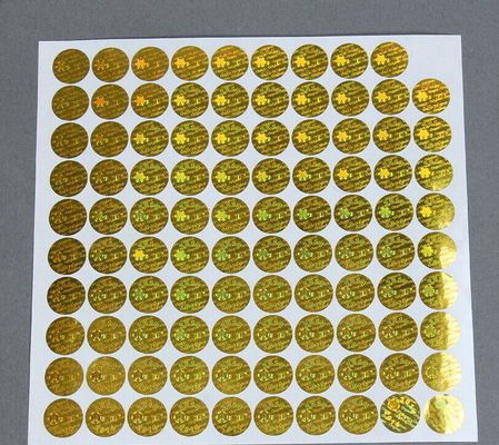 Ouro anti - tamanho personalizado do holograma da segurança etiqueta falsificada com forma