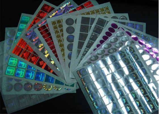 Etiquetas holográficas impermeáveis lustrosas permanentes da segurança com multicolorido