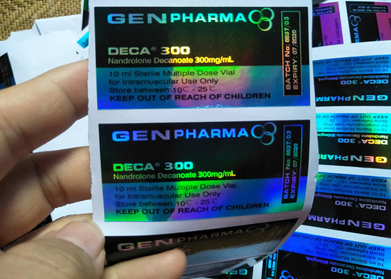 Etiqueta feita sob encomenda da garrafa da prescrição da cópia do holograma da cor azul para o tubo de ensaio 10Ml