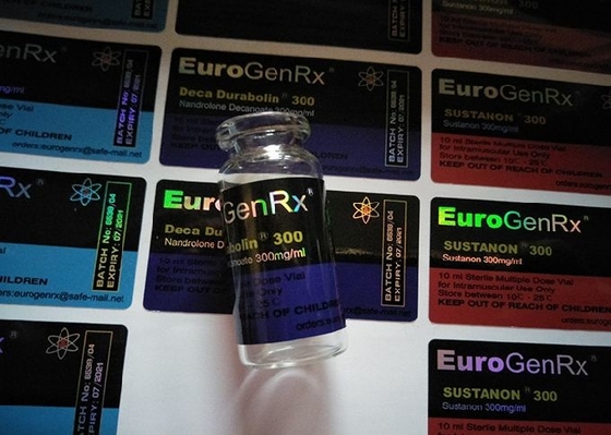 O tubo de ensaio impermeável lustroso privado etiqueta o holograma 10ml etiquetas farmacêuticas
