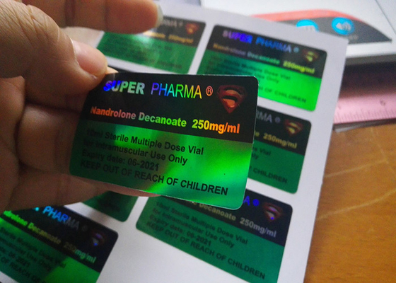 As etiquetas do tubo de ensaio do holograma 10ml/garrafa de vidro feitas sob encomenda da farmácia etiquetam Pharma super Deisgn