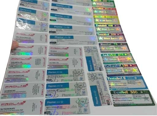 Etiquetas de frasco adesivas holográficas para frascos de injeção e frascos orais