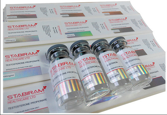 Etiqueta de frasco de 10 ml com holograma para laboratório farmacêutico com acabamento brilhante