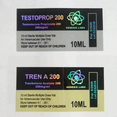 Etiquetas para frascos de vidro de 10 ml PET farmacêutico com impressão OEM