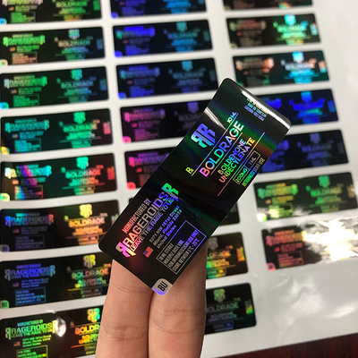 Etiquetas de frasco de vidro de laser de holograma colorido PMS