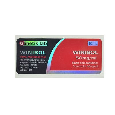 Etiqueta oral da garrafa de comprimido de Winibol 50mg do laboratório de Genetik