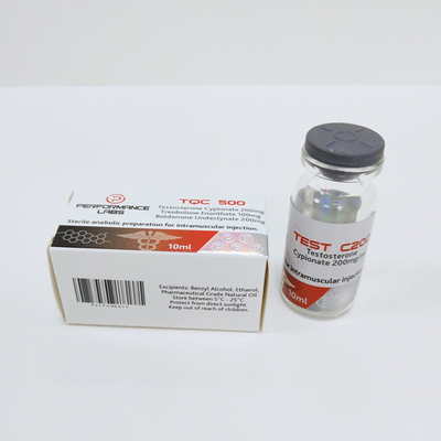 Rótulos e caixas de frascos de medicamentos hormonais para frascos de injeção