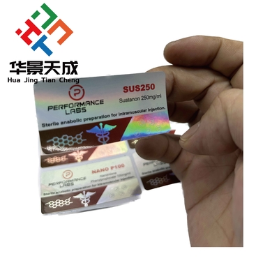 Fabricante de etiquetas holográficas personalizadas para frascos Tren E 10 ml