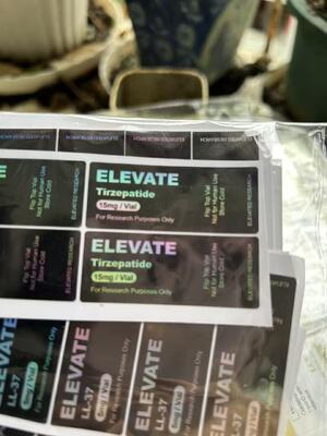 Rótulos de frascos pequenos de vidro com holograma a laser PET de Tirzepatida 15mg 20mg 30mg