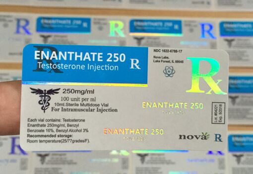 Enanthate 250mg 10ml vial labels Oil Labels Custom Glass Vial Labels with Multiple Printing