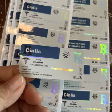 Rótulos de acabamento de Cialis para frascos de plástico de 50 mg