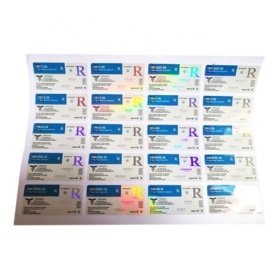 Etiquetas adesivas holográficas para frascos de vidro farmacêuticos de 10 ml