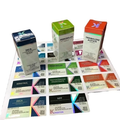 RX 10ml Etiquetas de frasco de vidro Folha de prata Metalização de adesivos Impressão com serviço de design gratuito