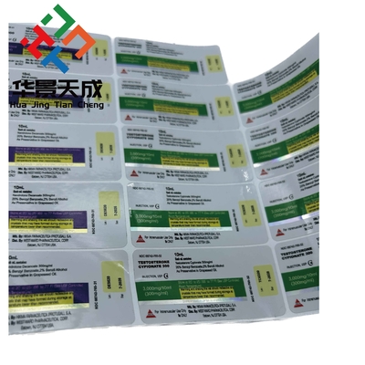 2ml / 5ml / 15ml / 20ml 10ml Vial Etiquetas Laser Custom Holograma etiquetas de frasco de vidro