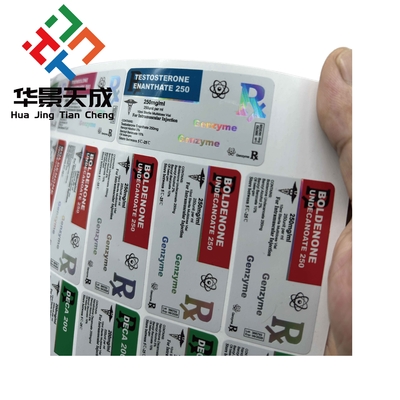 Fabricante de etiquetas holográficas personalizadas para frascos Tren E 10 ml