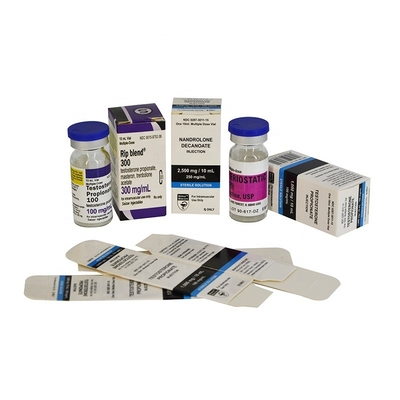 Caixa de embalagem em cartão para frascos de 10 ml, reciclável e brilhante, para produtos farmacêuticos