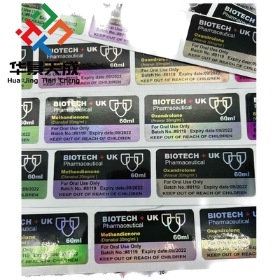 5 mg Metribolona-5 Metiltrienolona Óleo Etiquetas de frasco para esteróides Feitas de PAPEL/ PET/ PVC