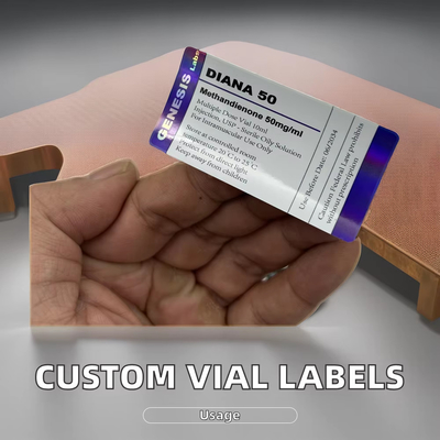 Etiquetas de frascos de PET de design personalizado Caixas para fisiculturismo Injetáveis Pilhas Holográficas Anabolicas Brilhantes