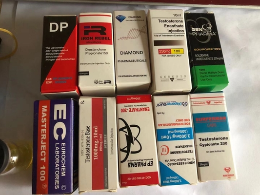 Caixas de frascos de 10 ml de desenho livre para testes de esteróides Cyp frascos de embalagem Opção de design personalizado