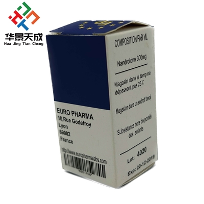 Caixas de frascos de 10 ml personalizáveis Papel de acabamento brilhante para embalagem de frascos de esteróides