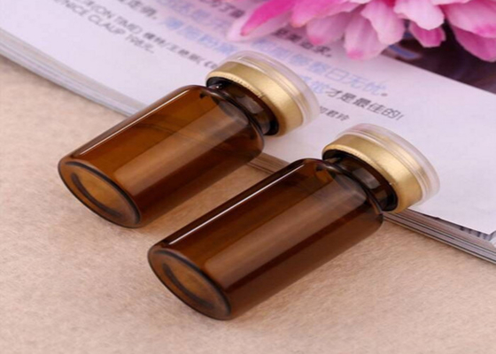 Vial de vidro de 10 ml castanho claro com tampas e rolhas para o óleo de injecção de esteróides