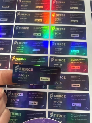 Hcg 2 ml 3 ml Etiquetas do frasco para injectáveis com adesivo para embalagem de peptídeos