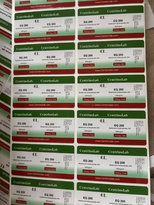 Etiquetas de óleo adesivo de injecção personalizadas para produtos esteróides EQ 200 com material de PVC