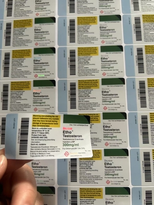Teste E 10 ml Vial etiquetas adesivas de frascos com a marca personalizada