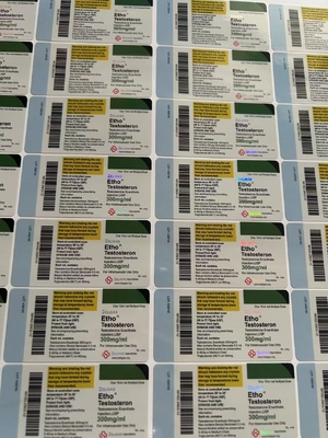 Teste E 10 ml Vial etiquetas adesivas de frascos com a marca personalizada