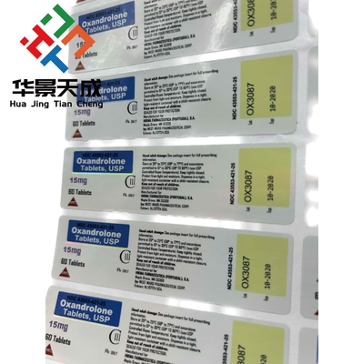 Anavar 5 mg Pílula Etiqueta do frasco Tabletas Oral Etiquetas Holograma Material Impressão Impermeável