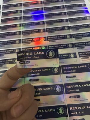 Tirze  Patide 10 mg Peptide Vial Etiquetas para embalagens farmacêuticas