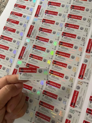1 mg de semaglutide etiquetas 5x2cm Efeito Holográfico a Laser 2 ml 3 ml Etiquetas do frasco para injectáveis