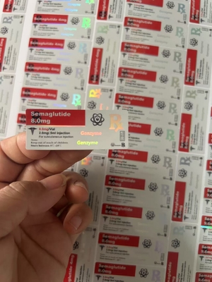1 mg de semaglutide etiquetas 5x2cm Efeito Holográfico a Laser 2 ml 3 ml Etiquetas do frasco para injectáveis