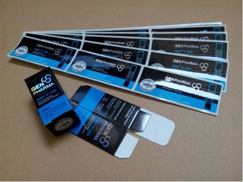 Rótulos à prova d'água de PVC Androl Test 250 para frascos de vidro de 10ml