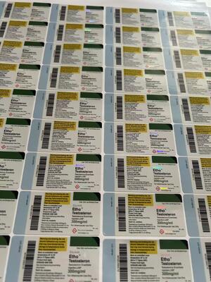 Deca 250 With Gold Logo  Waterproof Labels Glass Bottle Labels