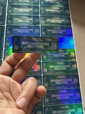 Reconstituição Solução frascos de vidro farmacêutico etiquetas 10 ml etiquetas do frasco