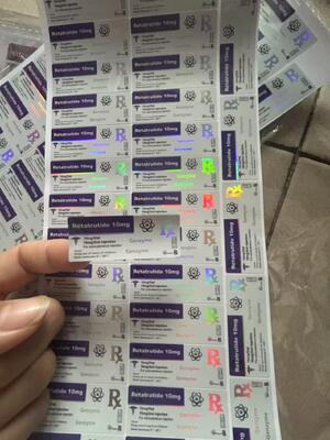 Aod964 Rótulos do frasco para injectáveis de péptidos de 10 mg PET Laser Materail Rótulos do frasco para injectáveis de 2 ml