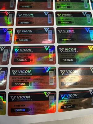 Etiquetas em negrito do frasco para injectáveis de 10 ml com efeito brilhante