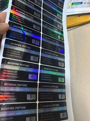 Etiquetas em negrito do frasco para injectáveis de 10 ml com efeito brilhante