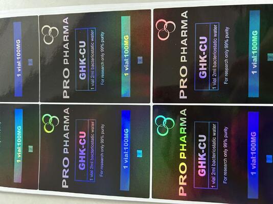 Etiquetas de sacos de 10 mg para 3 frascos de peptídeos