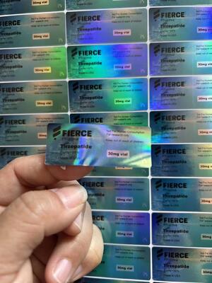 BPC 157 Etiquetas do frasco para injectáveis de peptídeos de 5 mg