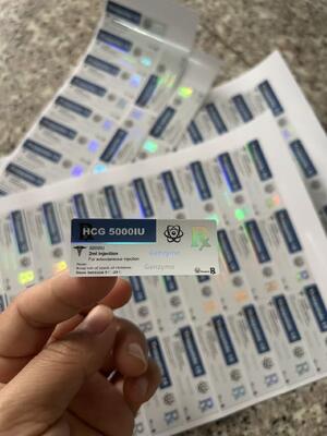 Etiquetas autoadhesivas de PVC para viales de péptidos Glow 70mg