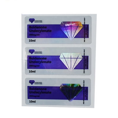Rótulos de frasco de frasco holográfico, cores de nomes de produtos diferentes Rótulo de frasco de 10 ml