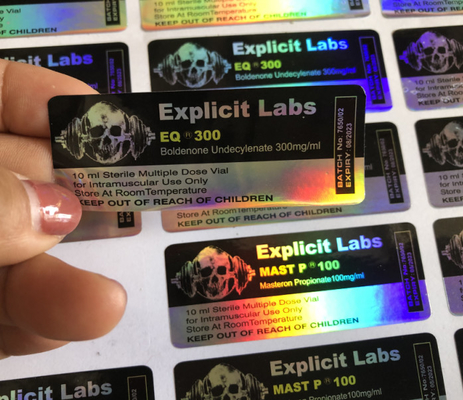 Rótulos de frasco de 10 ml à prova d'água 4C colorido para frasco Farmacêutico