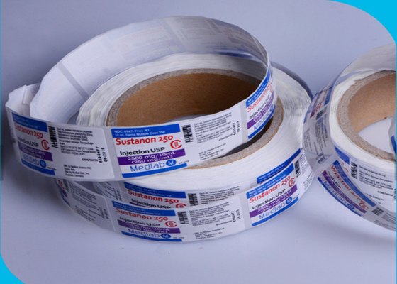 Rolo Brilhante Rolo Etiquetas de Frasco Adesivo Forte Forma Quadrada para Frasco de Injeção