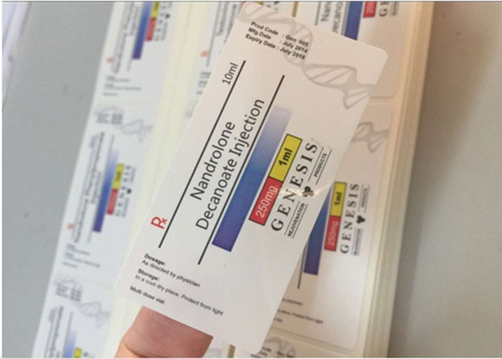 Rótulos de frasco de vidro Nand Decanoato Superfície de laminação brilhante em formato quadrado