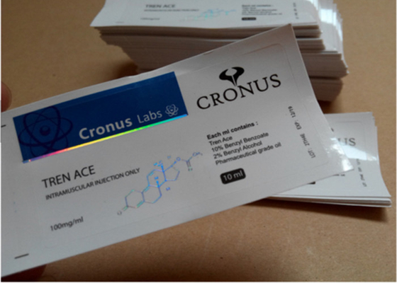 Rótulos de frasco de 10 ml para laboratório , adesivos de rótulo de vinil Laser Pharma com efeito de holograma