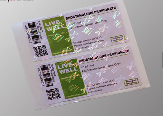Etiquetas feitas sob encomenda do holograma do tubo de ensaio esparadrapo forte para o Propionate de Drostanolone