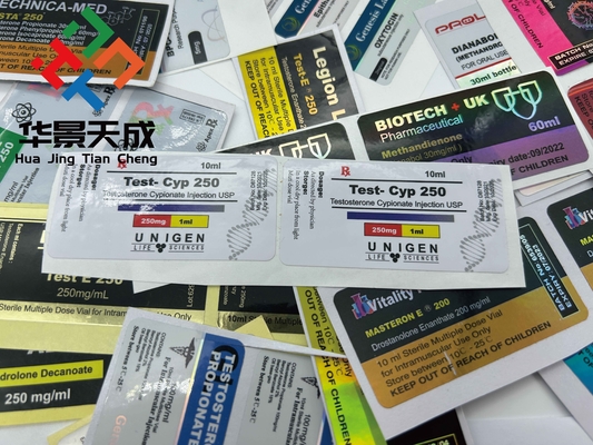 Etiquetas dos frascos de vidro de óleo injectável 10 ml